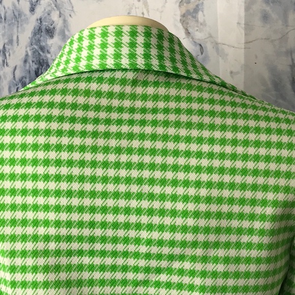 COVintage Bogart of Texas button down shirt pocket green white checkered medium - Picture 6 of 9